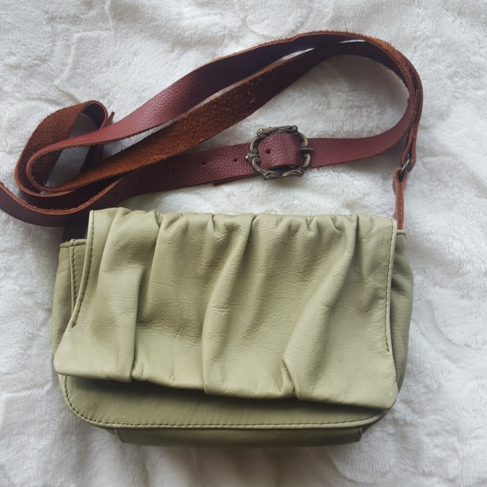 Handmade, leather cross body hand bag